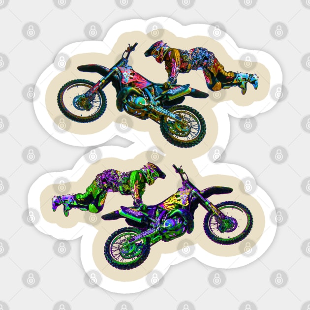 Motocross rider in the jump Sticker by GePadeSign